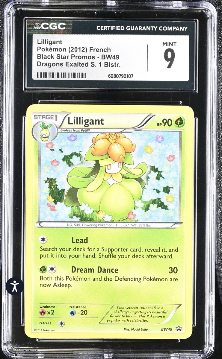 Lilligant BW49 Black & White Holo Black Star Promo 2012 CGC 9 MINT