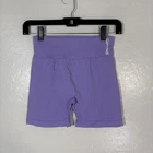 DFYNE Shorts Womens Small Purple High Rise Scrunch Biker Yoga Gym Athletic
