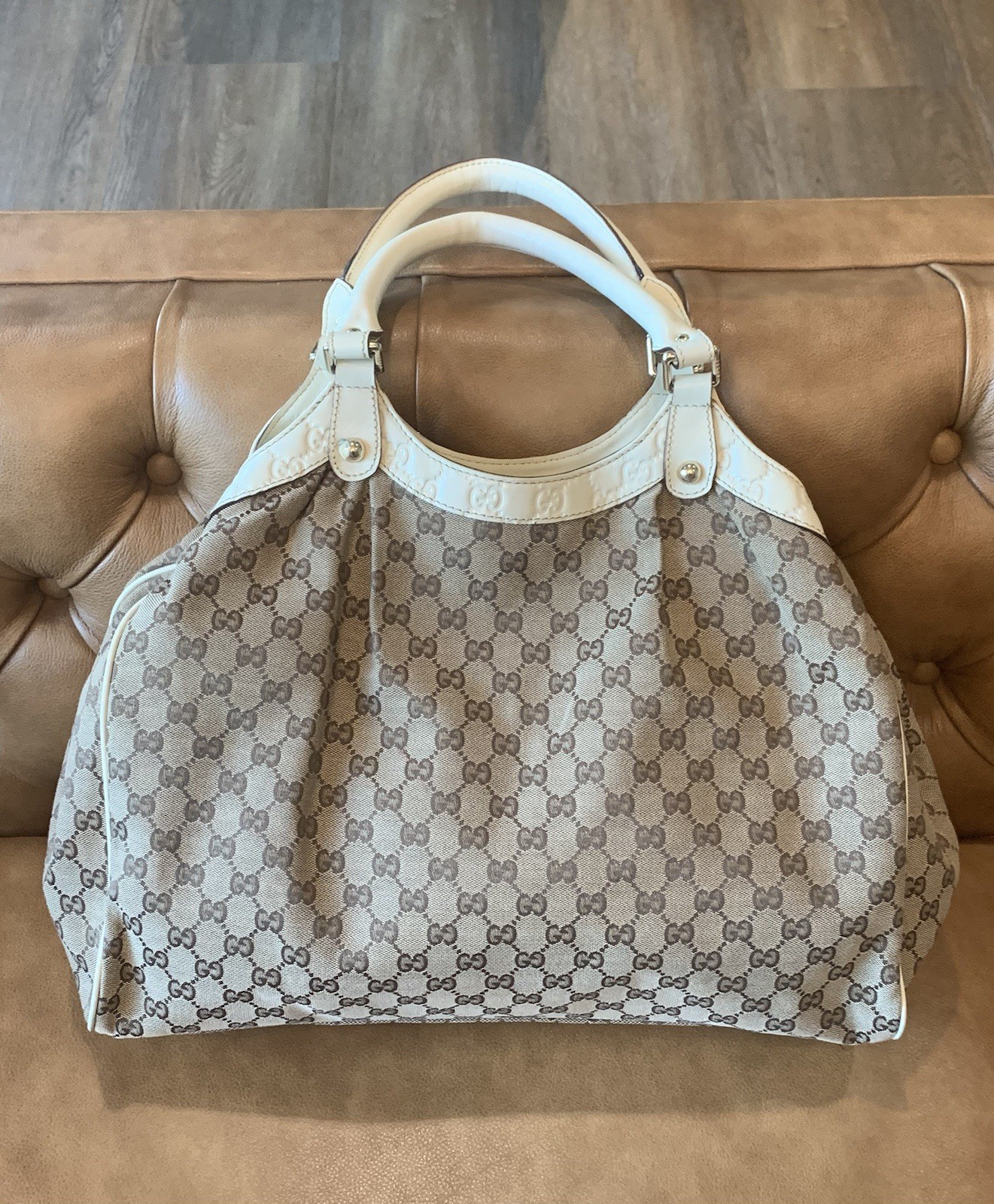 Authentic GUCCI Logo Sukey GG Pattern Shoulder Ba… - image 4