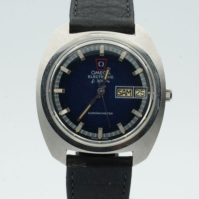 OMEGA ELECTRONIC F300HZ QUARZ HERREN UHR 35MM ARMBANDUHR OM478 198.031 DEFEKT