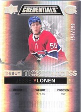2021-22 Credentials Jesse Ylonen RC #62 Canadiens Silver 553/999 *Buy 2 Get 1