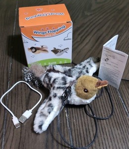 Flapping/Chirping Bird Cats Teasing Toy With Type C Charger, Zip Closure, Hook 