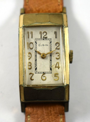 Vintage Elgin Tank Hand Wind Mechanic Wrist Watch RECASED! Runs lot.wm