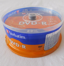 Verbatim DVD-R 4.7GB, Blank Recordable 16 x Speed Disc, 120 Min, 25 Spindle Pack