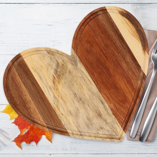 3 Pcs Board and Dish Heart Shape Food Serving Tray - Afbeelding 4 van 12