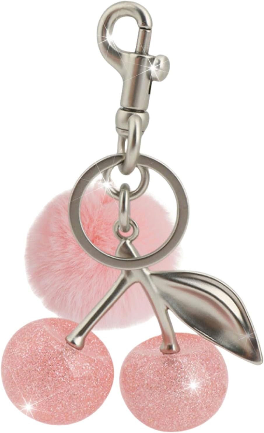 Cherry Keychain Resin Silver Charm Cute Handbag Accessories Key Chain
