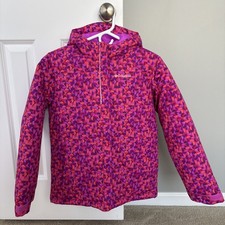 Girls Columbia Puffer Coat, Pink/purple/coral, Size Youth Large 14-16, EUC 