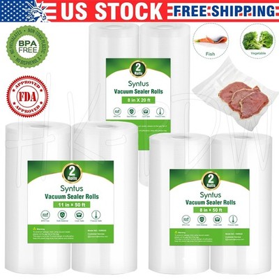 8''x50' 11''x50' 8''x20' Rolls Vacuum Sealer Bags Food Saver Embossed Bags 4 Mil US