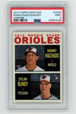 PSA 9 Manny Machado Dylan Bundy 2013 Topps Heritage Chrome #HC94 888/999 RC O's
