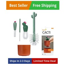 Cacti Bottle Cleaning Brush Set, Terracotta , 4 Piece Set
