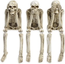 Skeleton Halloween Decorations Indoor - No Evil Statues Collectible Figurines ..
