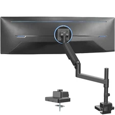 VIVO Black Heavy Duty Pneumatic Single Ultrawide Computer Monitor Arm Desk Mount