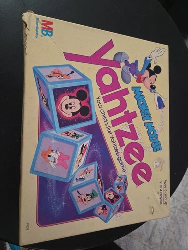 Vintage Walt Disney Mickey Mouse YAHTZEE 1988 Milton Bradley Complete Game