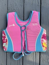 Speedo Swimming Pink Zippered Swim Aid Life Vest Floater Zipper 45-60 Lbs 4/6y