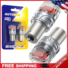 2PCS 1156 AUTOONE Red LED Lights Brake High Plug-and-Play USA Bright Replacement