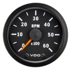 VDO Vision Range Tachometer (0-6000 RPM, 52mm Dia) For 4, 6, 8 Cylinder Engines