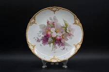 Antique KPM Berlin Hand Painted Flower & Gold Cabinet Plate 8 5/8 inches #6.