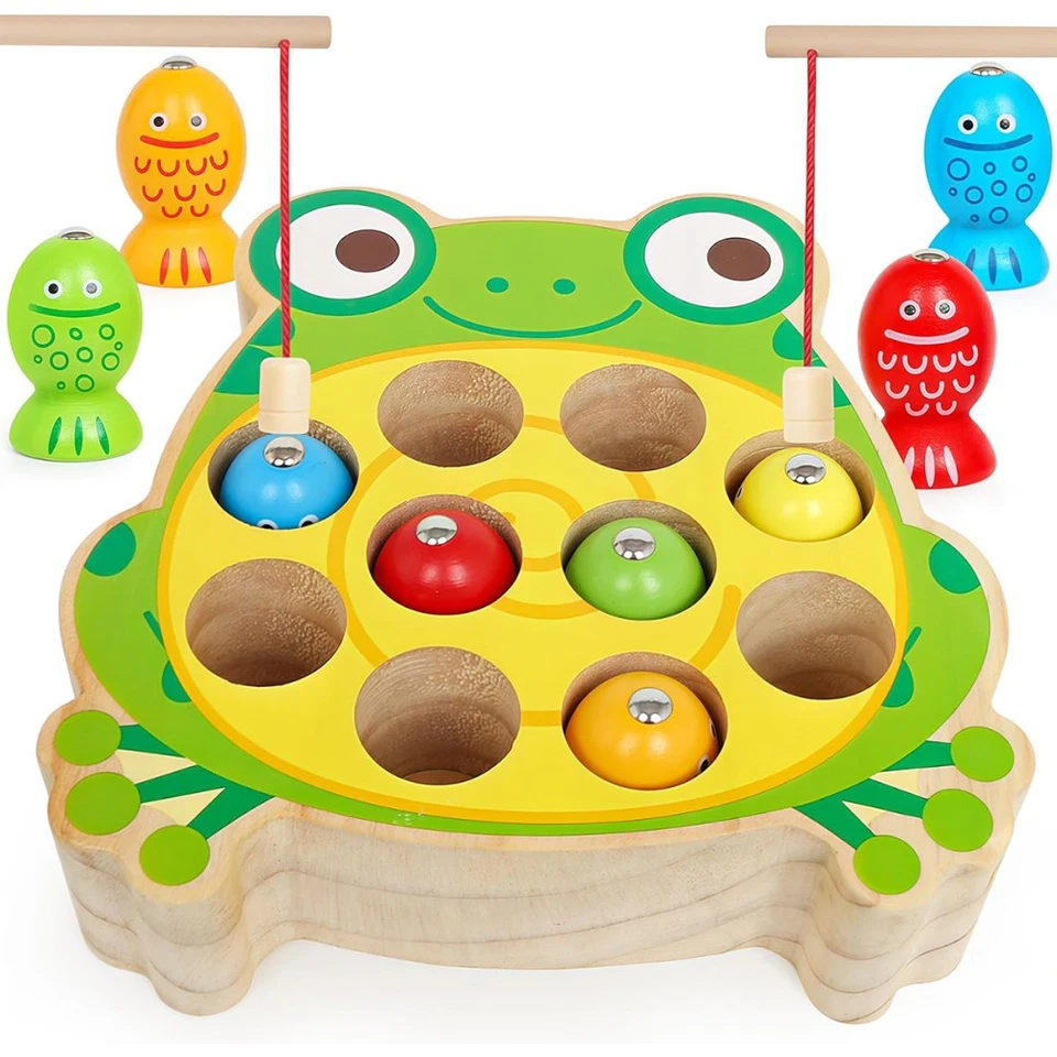 Magnetisches Angelspiel Holzspielzeug Angelspielzeug Motorikspielzeug für Kinder - Bild 3 von 4