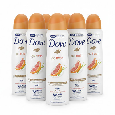 6 Pack Dove Go Fresh Grapefruit Lemongrass Antiperspirant Deodorant Spray 150ml