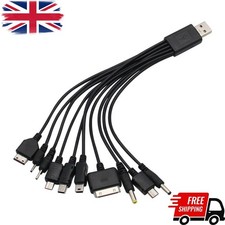 10 in 1 Universal USB Charger Cable For Mobile Phones iPhone Mp3 Nokia Samsung