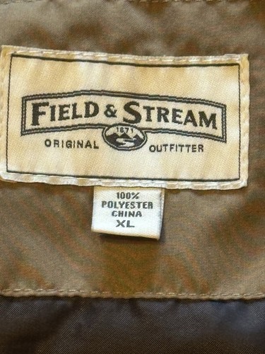 Field & Stream Mens XL Heavyweight Insulated Tan Puffer Vest Full Zipper Sherpa - Picture 14 of 19