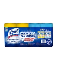 4 Pack Lysol Disinfecting Cleaning Wipes, Variety Pack, 95-count