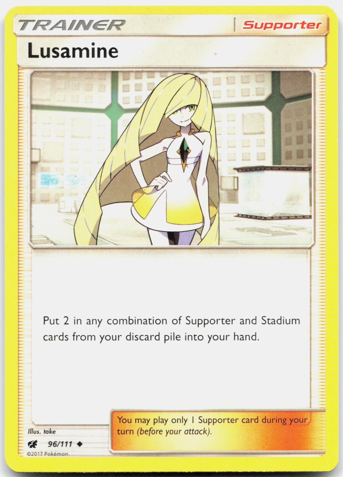 Lusamine Uncommon Crimson Invasion 96/111 LP Pokemon