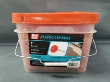 Grip Rite 1" x 12 Gauge Plastic Round Cap Roofing Nails GCB1 In Bucket Generous 