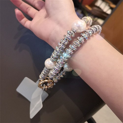 Diamond Pearl Cellphone Strap Rhinestone Phone Pendant Hanging Ornaments - 第 8/15 張圖片