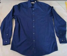 Michael Michael Kors Dress Shirt Men  s Size 17.5 34/35 XL Blue Button Front