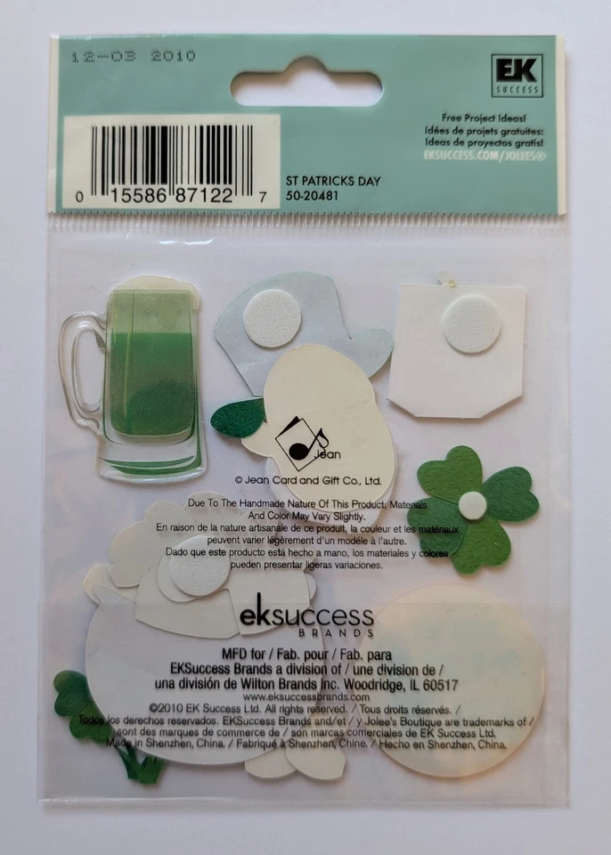 RARO Jolee's Día de San Patricio Álbumes de Recortes Pegatinas Duende Cerveza Verde Irlandesa Foto 2 de 2