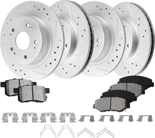 Front and Rear Replacement Brake Rotors and Ceramic Brake Pad 08-17 Honda Accord