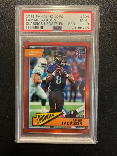 2018 Panini Honors Lamar Jackson Classics Update Red /15 PSA 9 - 第 1/2 張圖片