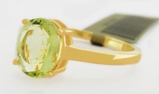 GENUINE 1.15 Cts PERIDOT SOLITAIRE RING 14K YELLOW GOLD PLATED .925 - NWT
