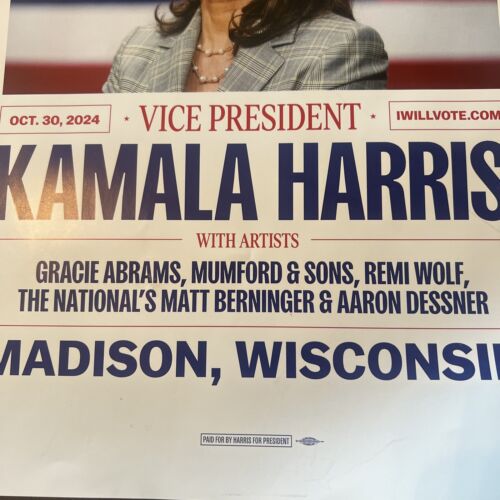 Póster CAMPAÑA CONCIERTO KAMALA HARRIS WALZ PRESIDENT 2024 Madison Gracie Abrams - Imagen 3 de 6
