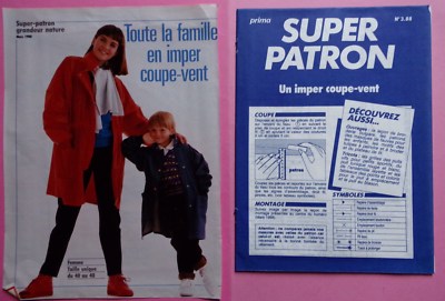 Patron De Couture PRIMA N°3.88 - Imperméable Coupe-Vent Pour Toute La Famille