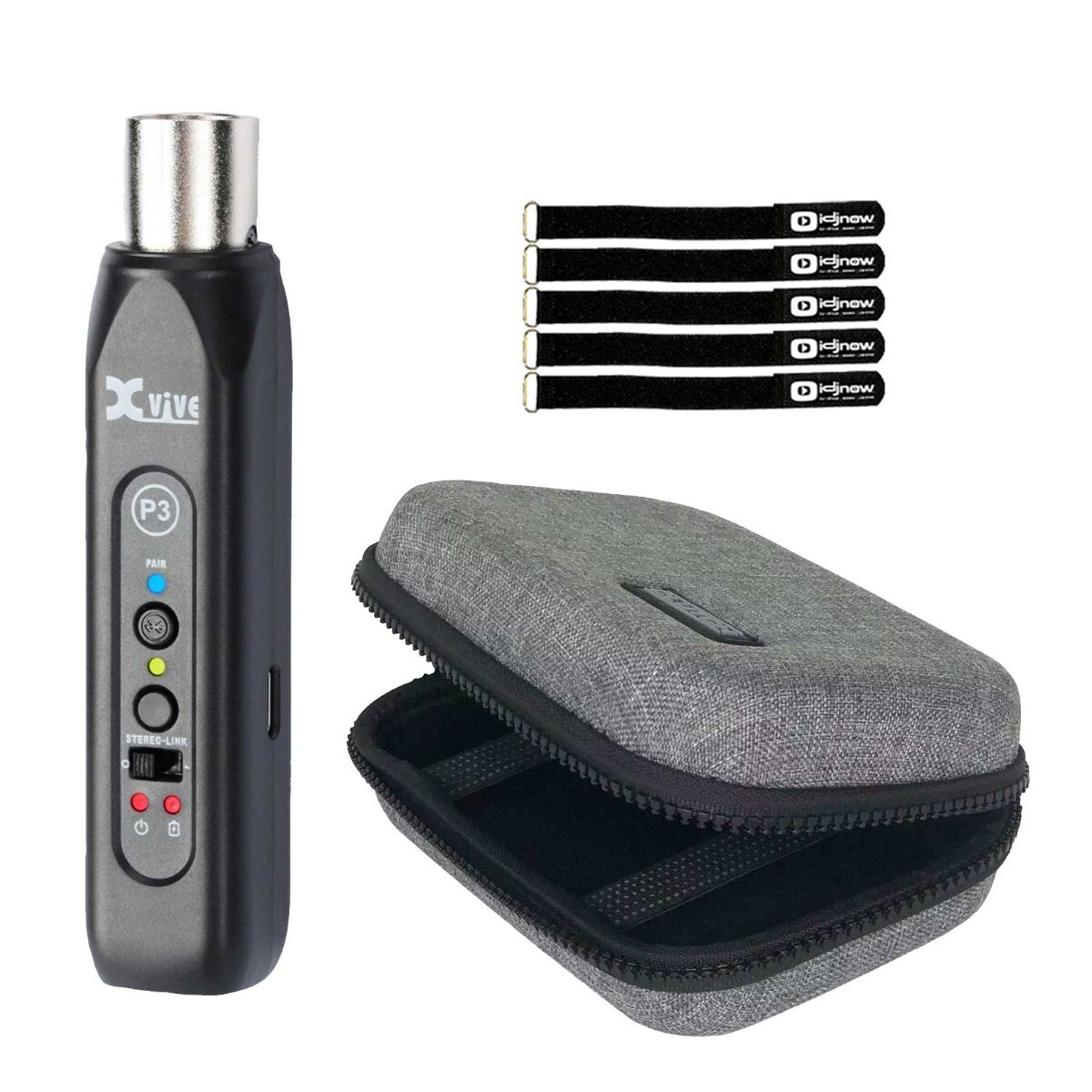 Xvive P3 XLR Rechargeable Bluetooth Audio Receiver Adapter w Case