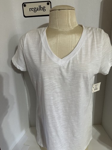 Bobbie Brooks Shirt Adult Large White Casual Short Sleeve Blank Women’s