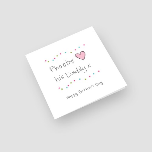Personalised Handmade Heart Fathers Day Card From Baby Son Daughter Boy Girl - Picture 8 of 8