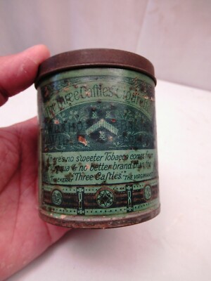 Vintage Advertising Tin The Three Caftles Cigarettes The Virginians  Collectible