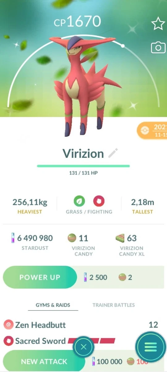 Shiny Virizion - Pokemon Trade GO Shiny | eBay