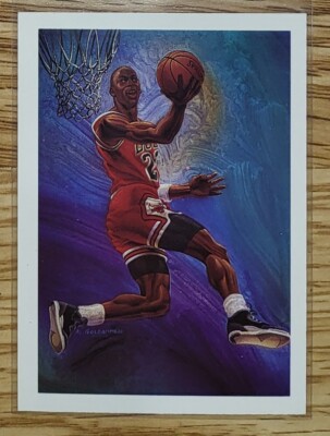 Michael Jordan 1990 NBA HOOPS Card #358 Illustrated by: Ken