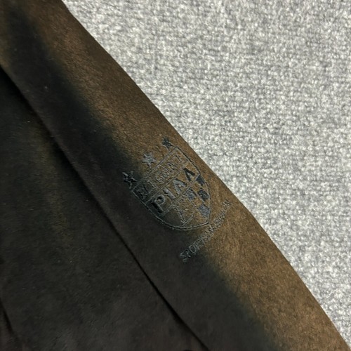 Piaa Jeans Jacket Mens Small Suede Moto 4 Pockets Bleached Pig Skin Goat Fur - Picture 5 of 9