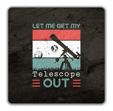 Astonomy Telescope 2 Pack Drinks Coasters Star Gazing Planets Universe Gift