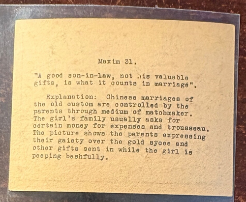 China: Antique Maxim Card #31 - Picture 2 of 2