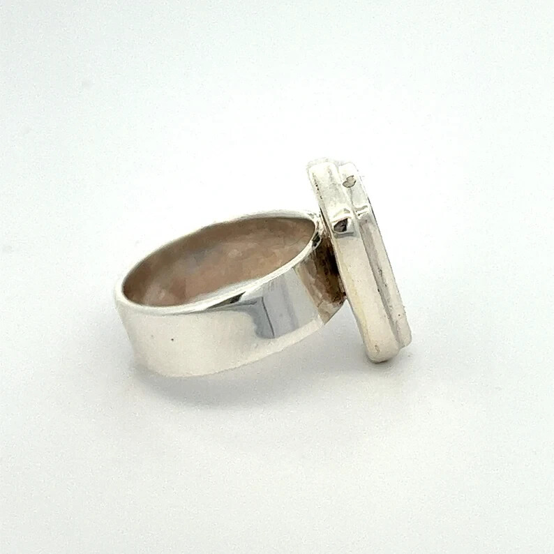 Handmade Triangle Paua Abalone Shell and Sterling… - image 5