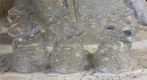 Vintage Clear Glass Hazel Atlas Big Top Peanut Butter Sherbet Glasses Lot of 7 - Picture 3 of 6