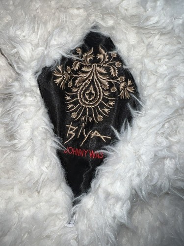 Johnny Was XL Fur & Faux Suede Coat Jacket Wrap Zipper Pockets Patchwork BOHO - Picture 17 of 24