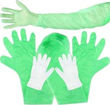 100 Pcs Field Dressing Gloves Deer Hunting Extra Long Disposable Gloves Field