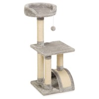 Beeztees KratzmöBel Tanica Grau 35X35X82Cm FüR Katzen - Sisal & PlüSch